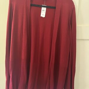 Ann Taylor Maroon Cardigan Sweater